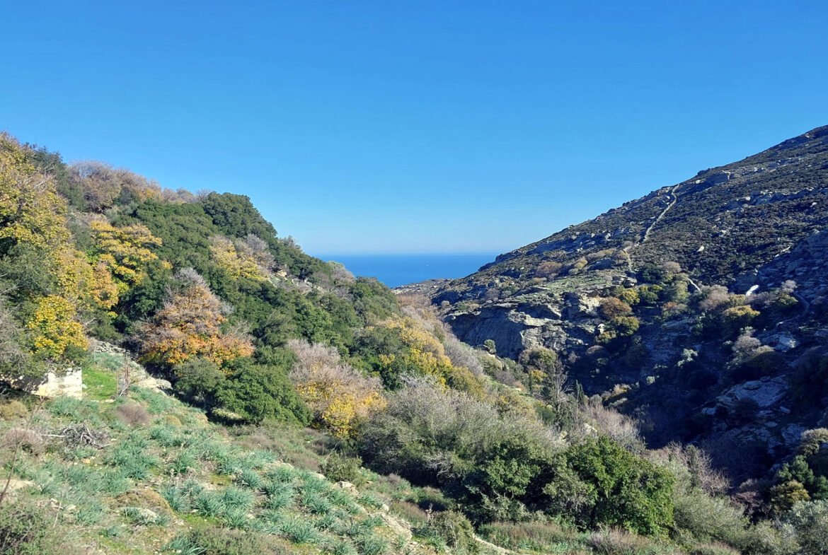 希腊的海景和山地自然